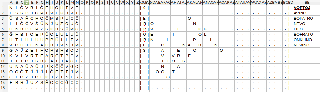 Vortenigmo - Sopa de letras